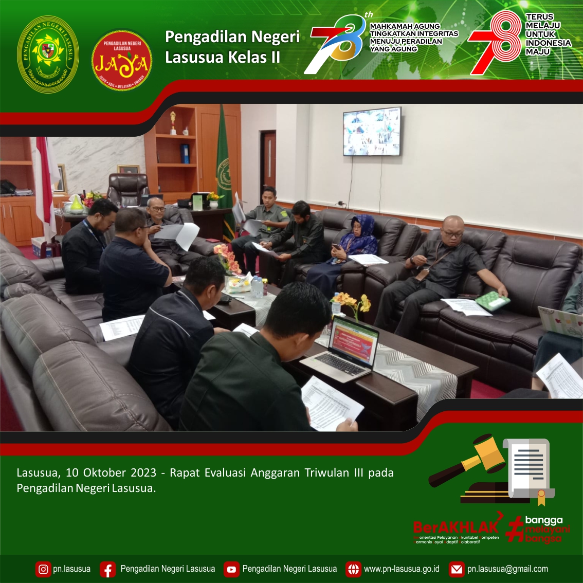 Rapat Evaluasi Anggaran Triwulan III Tahun Anggaran 2023